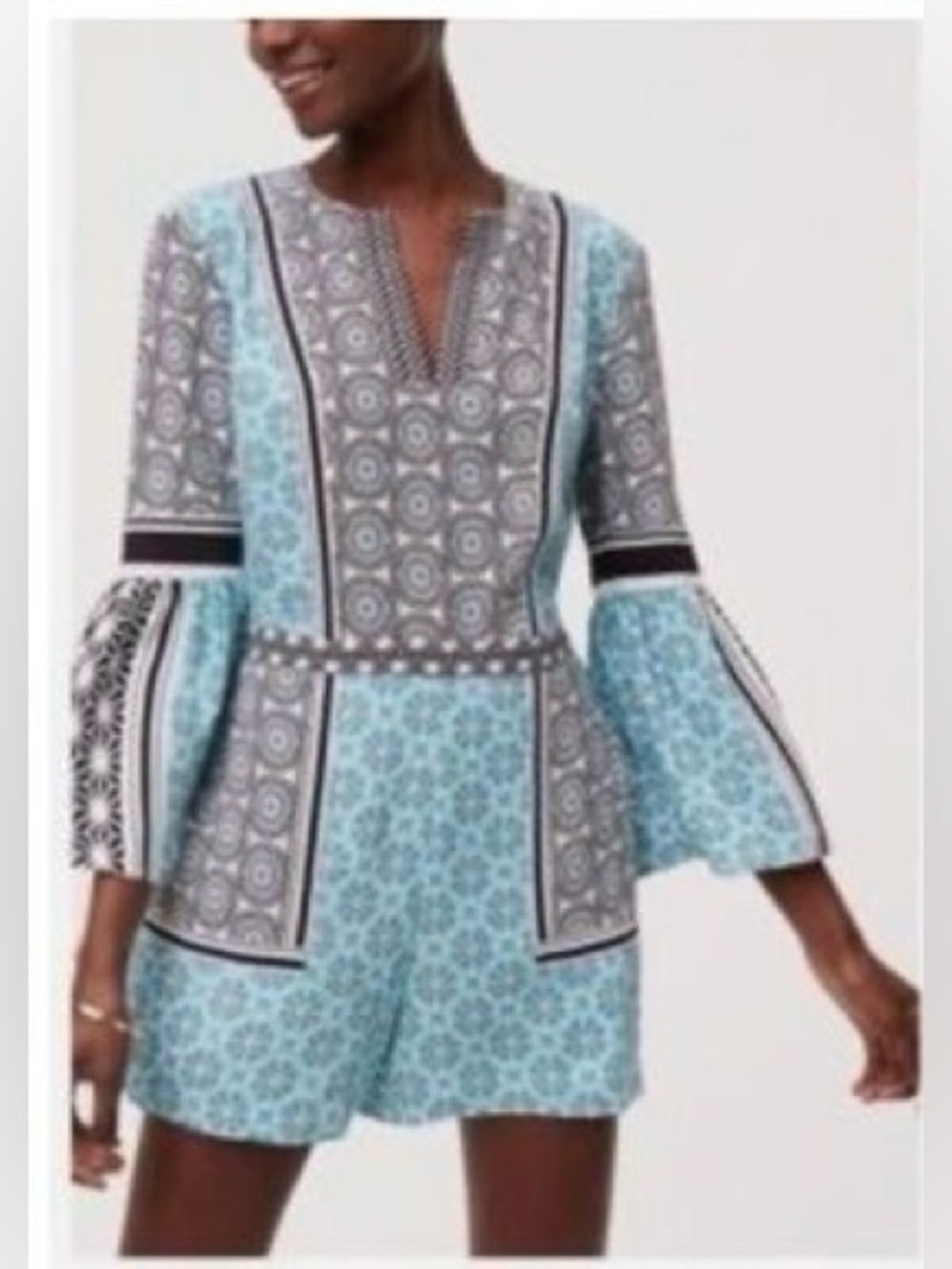 Ann Taylor Loft Lightweight Patterned Romper Small
